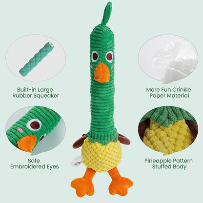 Nocciola 2 in 1 Easter Duck Dog Toy with a Large Rubber Squeaker - Tough Durable Stuffed Squeaky Crinkle Chew Toys for Aggressive Chewers, Medium and Large Breeds5