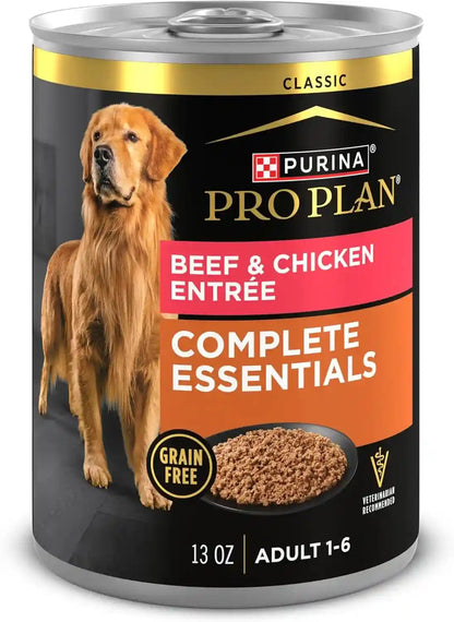 Purina Pro Plan Dog Food Grain Free, Classic Beef and Salmon Entrée - (Pack of 12) 13 Oz. Cans14