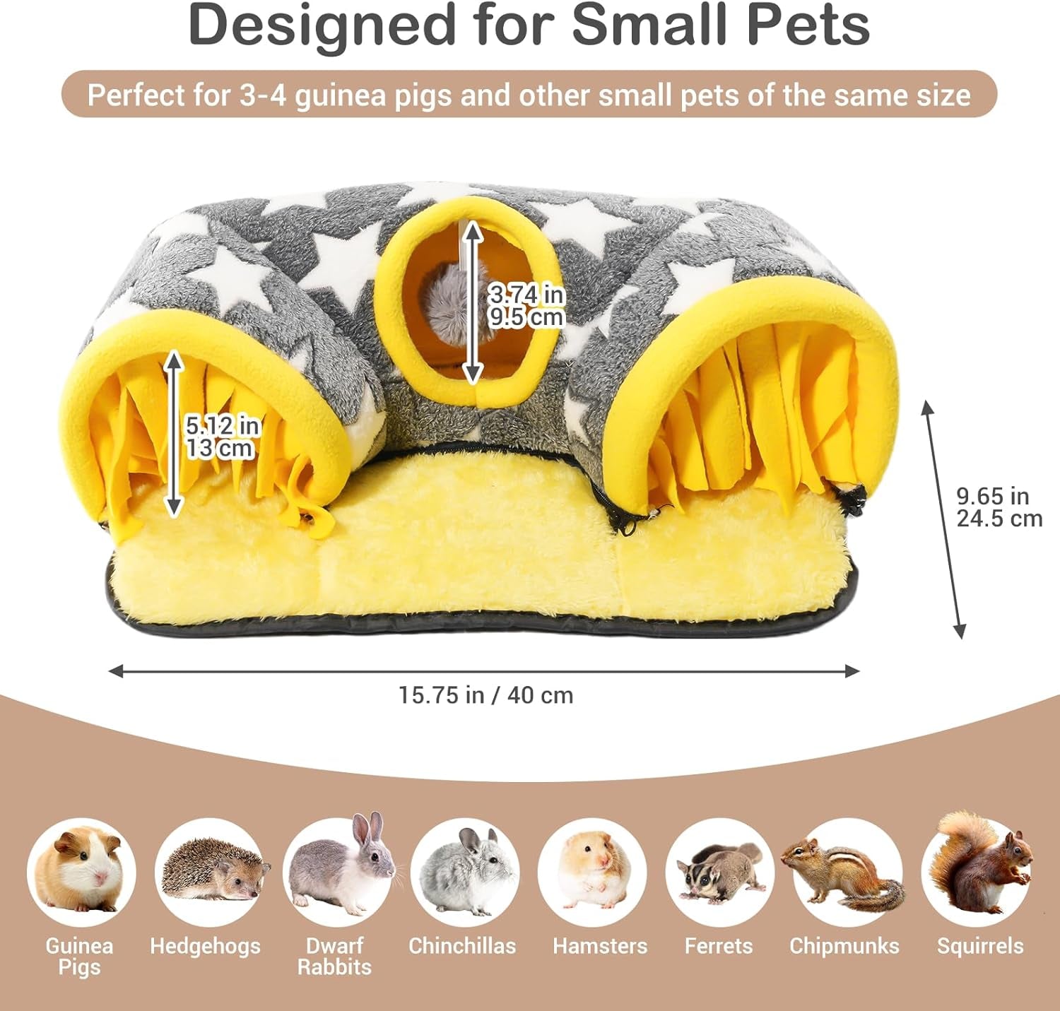 avont-guinea-pig-tunnel-small-animal-hideaway-tube-toy-cozy-plush-tunnel-for-guinea-pigs-and-small-pets-with-non-slip-bottom-and-2-in-1-design-in-medium-size-starry