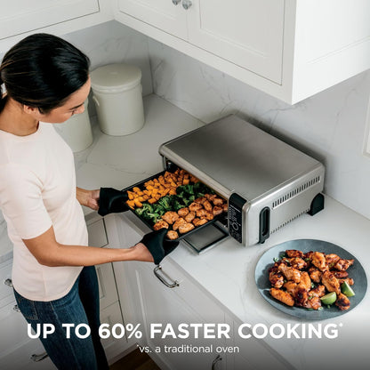 Ninja Digital Air Fry Countertop Oven, 8-In-1, XL, Silver, SP101 | Air Fry, Air Roast, Broil, Bake, Toast, Bagel, Dehydrate, Keep Warm, 1800W, Flip up & Away4