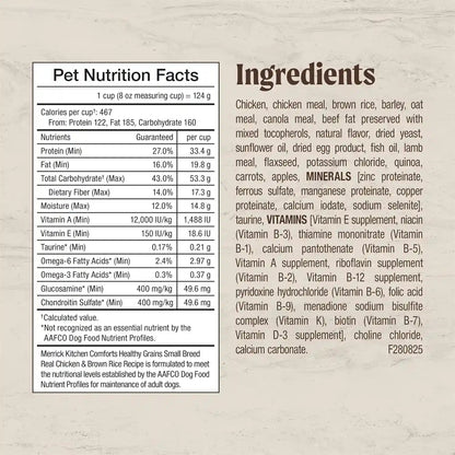 Merrick Healthy Grains Premium Dry Dog Food for Small Dogs, Wholesome and Natural Kibble, Small Breed Recipe - 4.0 Lb. Bag5
