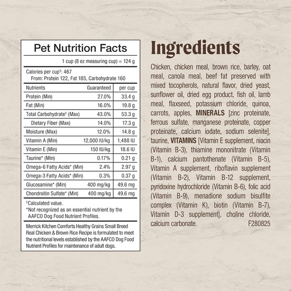 Merrick Healthy Grains Premium Dry Dog Food for Small Dogs, Wholesome and Natural Kibble, Small Breed Recipe - 4.0 Lb. Bag5