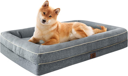 Waterproof Memory Foam Dog Beds for Extra Large Dogs Non-Slip Orthopedic Dog Beds Washable Couch Pet Bed with Removable Cover (Grey, X-Large)9