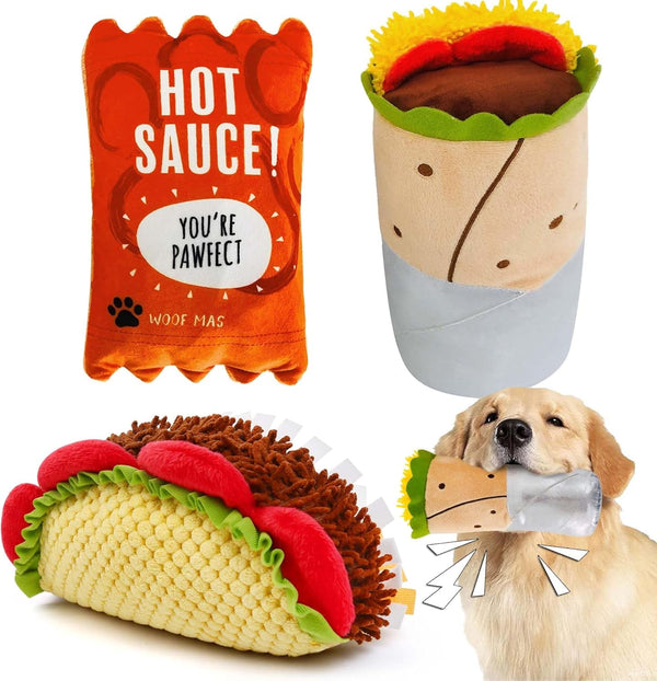 Primepets Dog Birthday Toys, Plush Dog Squeaky Toys, Stuffed Puppy Chew Toy for Small Medium Large Dogs, Bone Pet Toy10
