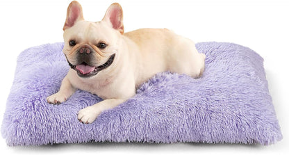 EHEYCIGA Fluffy Dog Crate Bed for Extra Large Dogs, Plush Faux Fur Pad, Calming anti Anxiety XL Bed for Crate, Washable Soft Warm Dog Mat with Non-Slip Bottom, Grey48