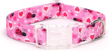 Serijoars Floral Print Puppy Dog Collar for Small Medium Large Dogs Collars with Quick Release Buckle for Girls Female Dog (NO10, S)1
