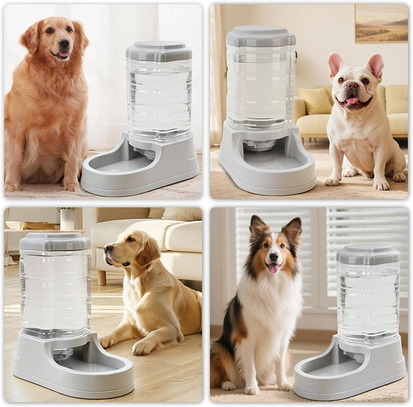 Kenond 9.5L Dog Feeder and Water Bowl Set for Dog, Automatic Food Dispenser | Wide Mouth, Easy to Clean/ Gravity Filled/ Large Capacity/ Multi Pet Home4