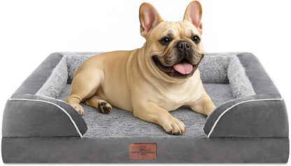 Comfort Expression Orthopedic Dog Bed for Extra Large Dogs with Bolster | Waterproof Dog Couch Bed with Washable Cover & Non-Slip Bottom, Supportive Egg Crate Foam XL Pet Bed, 42X30 Inch92