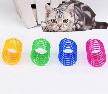 40 Pack Cat Spring Toy, Interactive Cat Toy for Indoor Cats Plastic Coils Colorful Springs Cat Toys Active Healthy Fitness Play Coil Spiral Springs Kitten Toys for Swatting, Biting, Hunting3