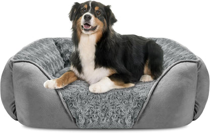 INVENHO Rectangle Washable Orthopedic Dog Bed for Small, Medium and Large Dogs, Soft Calming, Sleeping Puppy Bed Durable Pet Cuddler with Anti-Slip Bottom, S (20"X19"X6")28