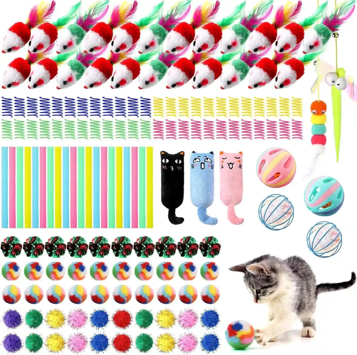 shappy-150-pcs-cat-toys-for-indoor-cats-bulk-kitten-toys-pack-variety-interactive-gift-including-mice-rainbow-balls-spring-crinkle-balls-gift-for-kitty-kitten-catclassic