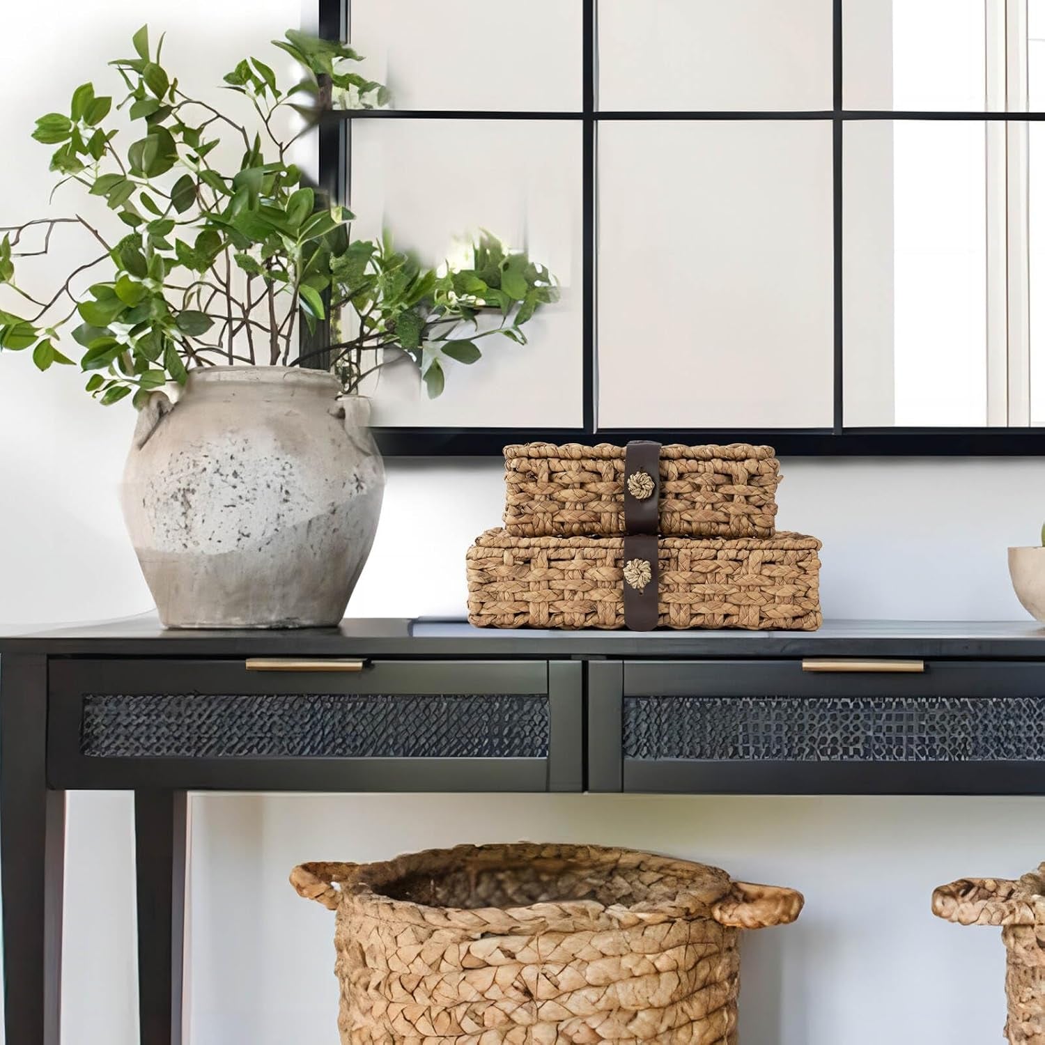 decorative-box-with-lid-wicker-storage-basket-water-hyacinth-woven-decorative-box-for-shelf-coffee-table-console-table-home-decor-small