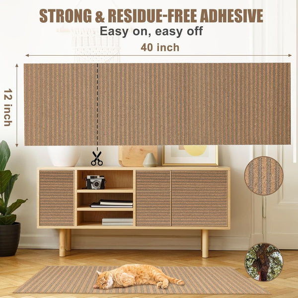 Natural Cork-Cat Scratch Pad-Cat Scratch Mat Rug-Avoid Cat Couch Protector-Cat Scratch Furniture Protector for Post/Sofa/Floor-Indoor Wall Scratchers-Cat Scratching Carpets-Stretching-Kitty Gifts4