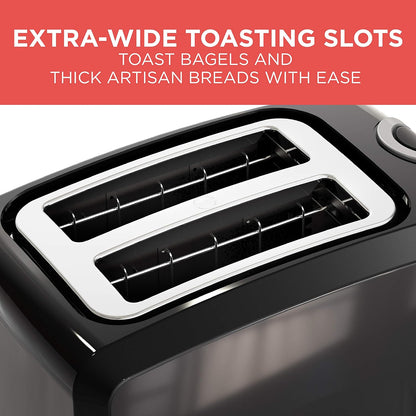 Retro Countertop Microwave Oven - Large 800-Watt - 0.9 Cu Ft & BLACK+DECKER 2-Slice Toaster, T2569B, Extra Wide Slots, 6 Shade Settings, 850 Watts, Crub Tray7