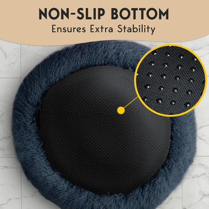 Petjett Calming Dog Bed Medium Size Dog - 30'' Donut Bed, Washable Dog Bed, Anti-Slip & Super Soft Fluffy Plush round Dog Bed, Anti-Anxiety Premium Comfort Pet Bed, Fits Dogs Upto 45 Lbs - Dark Grey8