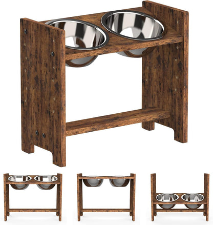 Vantic Elevated Dog Bowls, Raised Dog Bowl Stand Adjustable Small, Natural | Bamboo Elevated Feeder with 2 Stainless Steel Bowls, Adjustable Height Stand for Small Puppies and Cats9