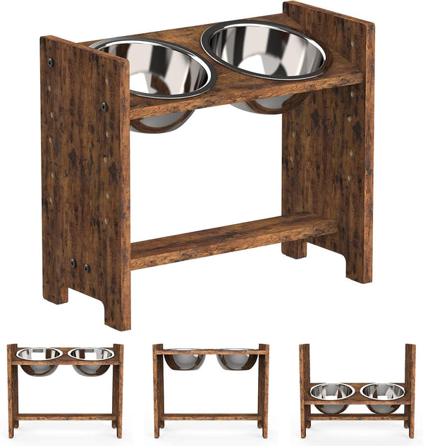 Vantic Elevated Dog Bowls, Raised Dog Bowl Stand Adjustable Small, Natural | Bamboo Elevated Feeder with 2 Stainless Steel Bowls, Adjustable Height Stand for Small Puppies and Cats9