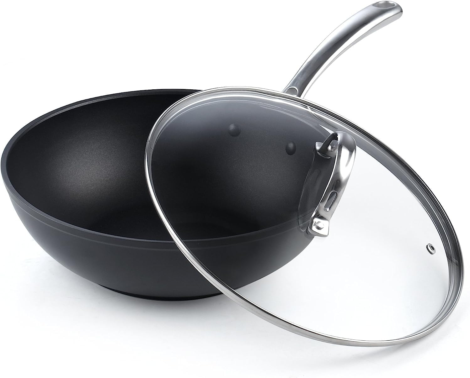 classic-11-inch-hard-anodized-nonstick-wok-stir-fry-pan-3-qt-deep-frying-pan-with-vented-glass-lid-stay-cool-handle-flat-bottom-wok-fits-most-stovetops-not-induction