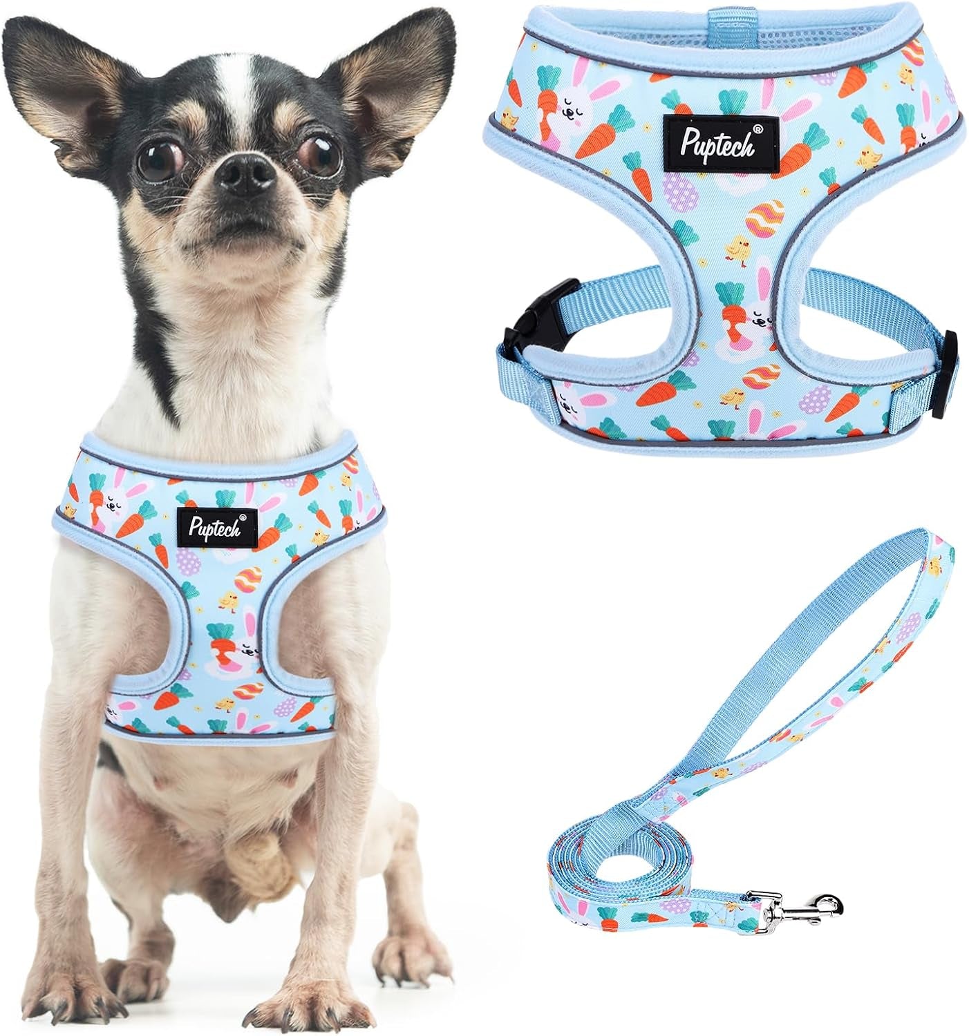 pupteck-soft-mesh-dog-harness-small-sized-and-leash-set-pet-puppy-cat-comfort-padded-vest-no-pull-harnesses-beige-s