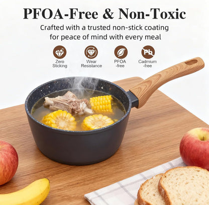 2-Piece Nonstick Set | 9.25" Pan + 1.4QT Pot | Pfas-Free, Black3