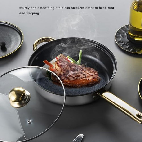 Home Stainless Steel Cookware Sets 12 Piece, Pots and Pans Kitchen Cooking Set with Stay Cool Handles, Dishwasher , Included Milk Pot, Sauce Pan, Fry Pan, Kettle2