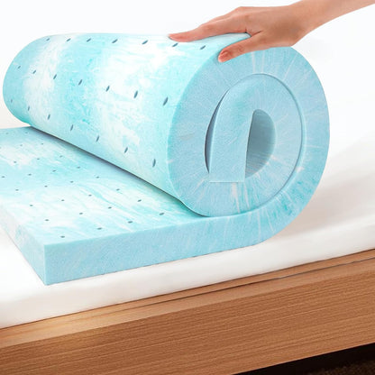 EGO 2 Inch Twin Mattress Topper Gel Memory Foam for Pressure Relief | Cooling Gel Infused, Dorm Room Essentials Bed Topper in a Box, Certipur-Us Certified, 75"Lx38"W1
