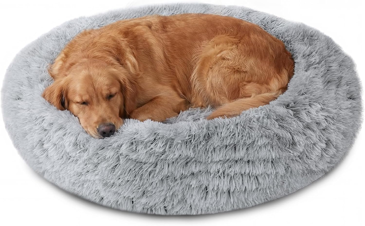 jollyvogue-small-dog-bed-calming-dog-beds-for-small-dogs-indoor-cats-20-inches-donut-washable-cat-bed-for-kittens-puppies-round-fluffy-plush-faux-fur-pet-bedssmoke-grey