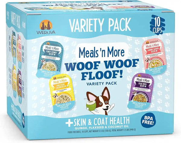 Weruva Meals 'N More Natural Wet Dog Food, Belly Belly Nice! Digestive Support Variety Pack, 3.5Oz Cup (Pack of 10)15