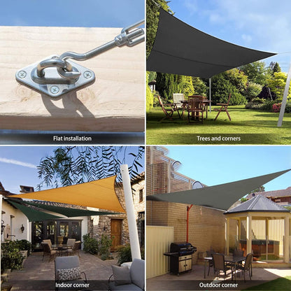 Sun Shade Sail Hardware Kit - 6 Inch 304 Stainless Steel Sunshades Canopy Installation Kit for Install Rectangle & Triangle Shade Sails Deck Garden Lawn Patio Outdoor Metal Sail Shade Hardware Kit3
