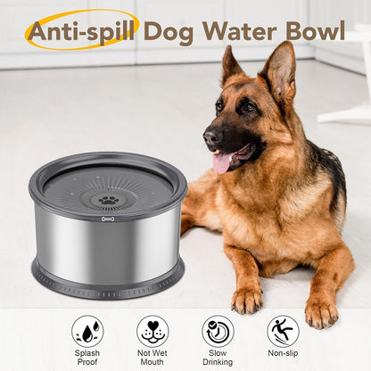 1.6 Gallon Dog Water Bowl, 6.5L/220Oz Stainless Steel No Spill Water Bowl for Large Dogs, Super Large Capacity Splash Proof Pet Slow Drinking Water Bowl with Anti-Slip Mat for Mess Drinkers7