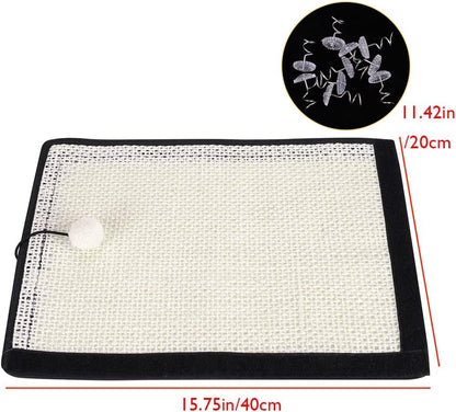 HAOZAIKEJI Cat Scratcher Mat, 2PCS Natural Sisal Cat Scratching Pad, Heavy Duty Couch Guard, Protecting Furniture, Easy Installation, Indoor, All Breed Sizes, Durable, Eco Friendly, Non Toxic5