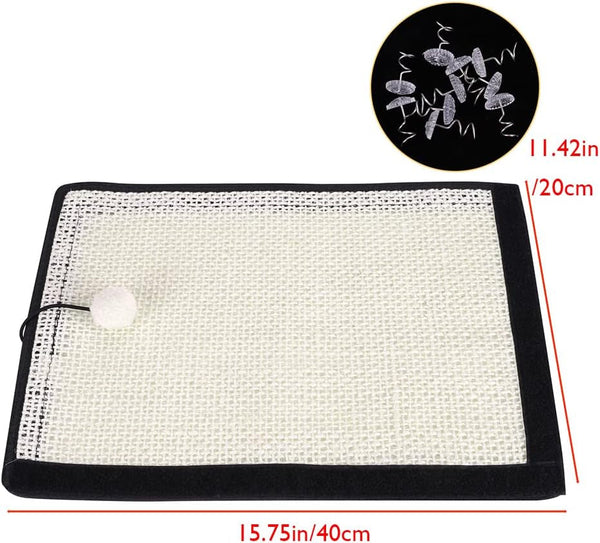 HAOZAIKEJI Cat Scratcher Mat, 2PCS Natural Sisal Cat Scratching Pad, Heavy Duty Couch Guard, Protecting Furniture, Easy Installation, Indoor, All Breed Sizes, Durable, Eco Friendly, Non Toxic5