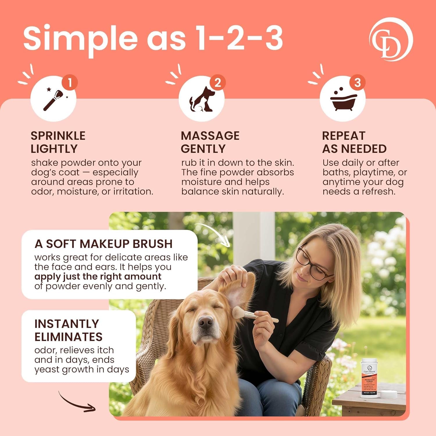 coat-defense-daily-preventative-powder-made-in-usa-9oz-precision-point-waterless-dog-shampoo-pet-deodorizer-for-smelly-dogs-provides-anti-itch-relief-dog-shampoo-for-dry-itchy-skin