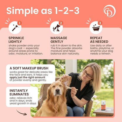 COAT DEFENSE Daily Preventative Powder | Made in USA | 9Oz Precision Point Waterless Dog Shampoo & Pet Deodorizer for Smelly Dogs | Provides anti Itch Relief | Dog Shampoo for Dry Itchy Skin5