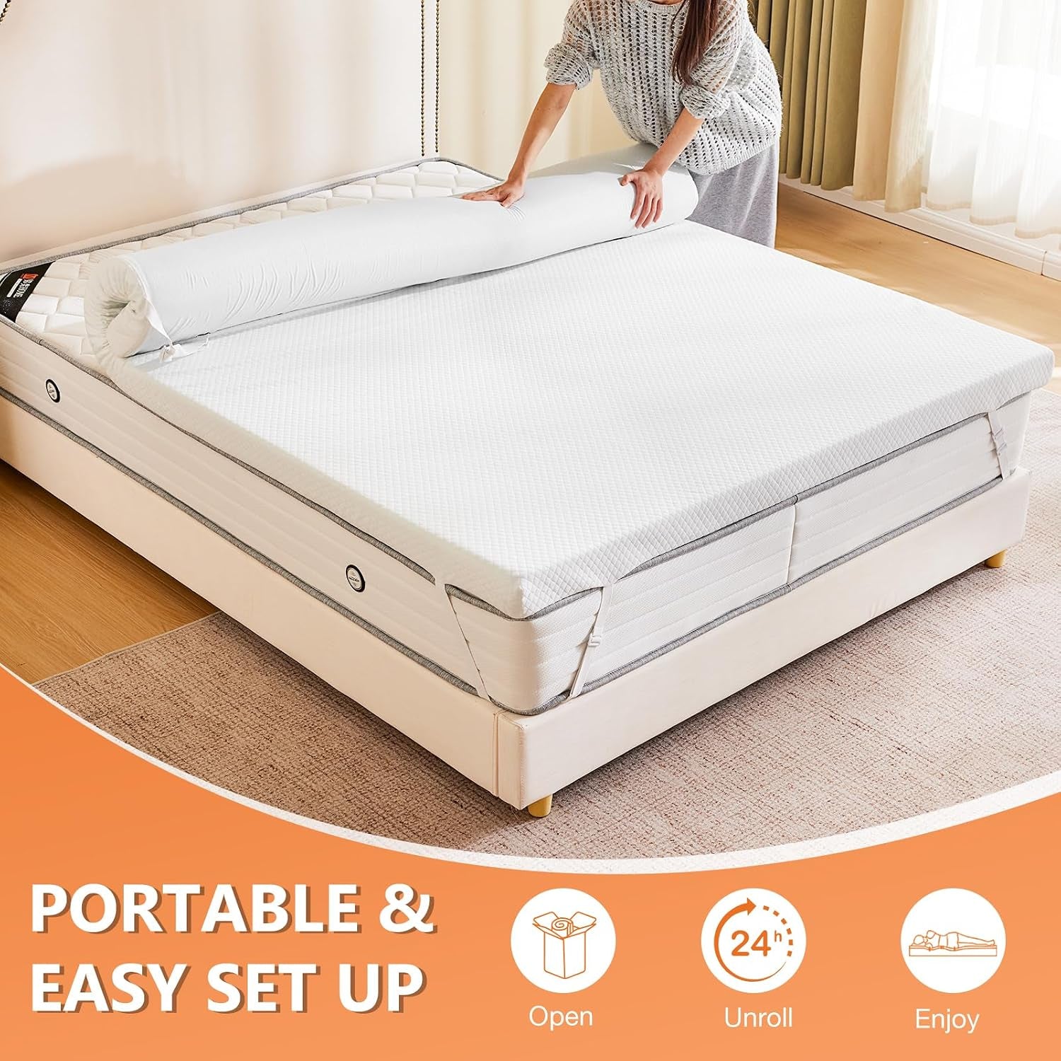 full-mattress-topper-memory-foam-pad-3-inch-cooling-gel-infused-removable-soft-cover-ventilated-sleeper-sofa-rv-camper-white