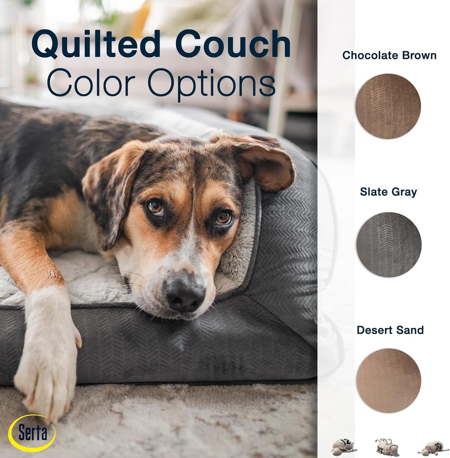 serta-orthopedic-supportive-foam-quilted-couch-dog-bed-with-soft-bolsters-slate-gray-x-large