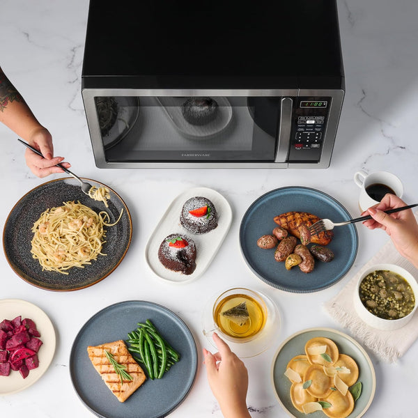 1.1 Cu. Ft. Countertop Microwave Oven – 1000 Watts Power, Auto Cook Settings, Defrost, Easy Clean and Child Safety Lock - Stainless6