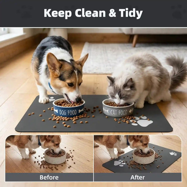 PADOOR Pet Feeding Mat-Absorbent Dog Mat for Food and Water Bowl-No Stains Easy Clean Dog Food Mat-Quick Dry Water Dispenser-Puppy Supplies Accessories3