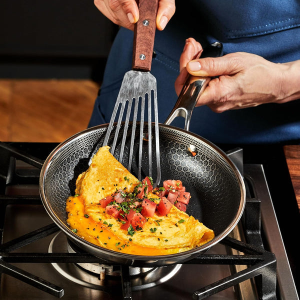 Hexclad 6Pc Hybrid Nonstick Frying Pans Set with Lids, 8, 10 & 12" Pans | Stay-Cool Handles, Dishwasher and Oven Safe up to 900°F, Compatible with All Cooktops3
