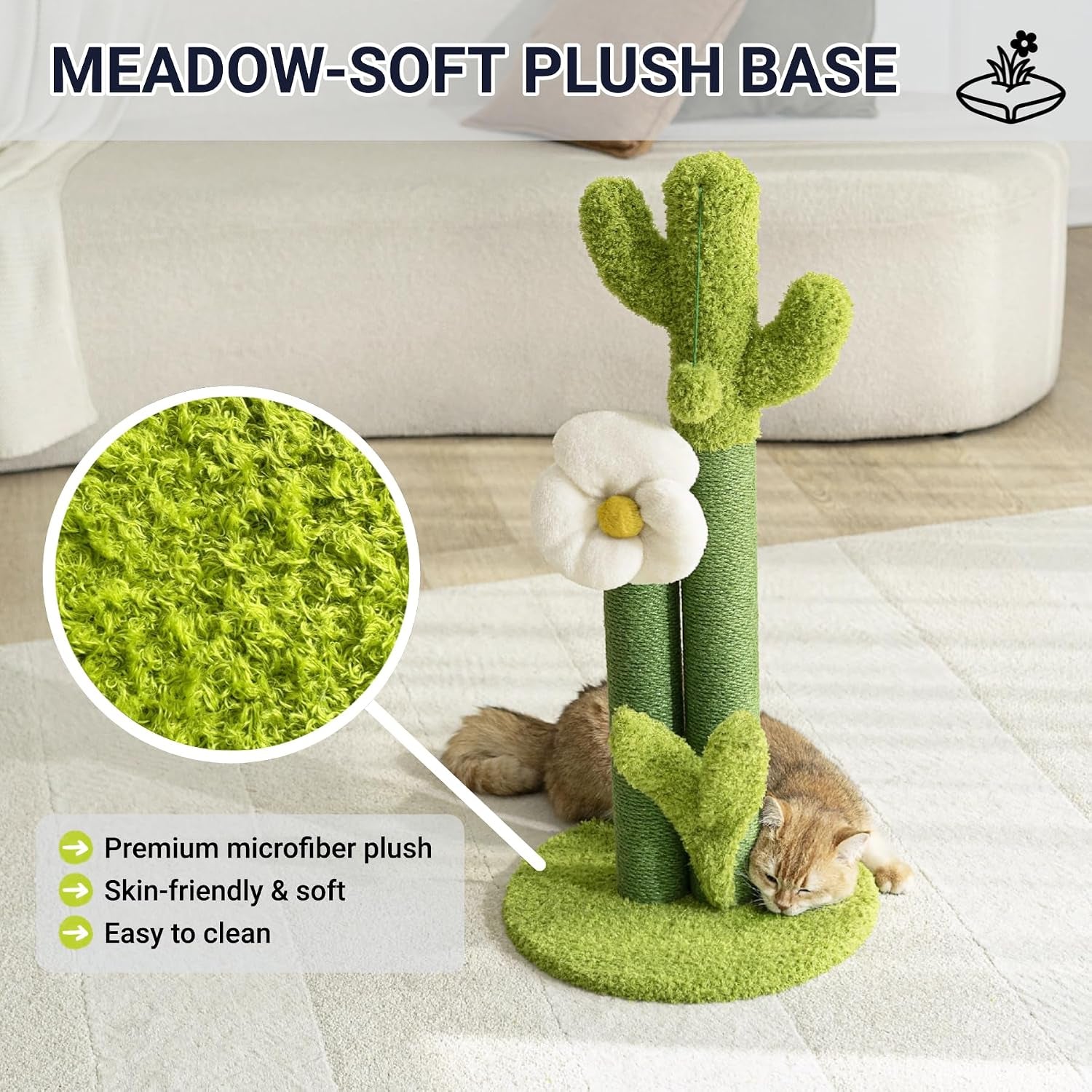 happi-n-pets-33-tall-cactus-cat-scratching-post-for-large-cats-heavy-duty-double-scratch-posts-with-flower-crinkle-leaves-cactus-cat-tree-with-2-bonus-toy-catnip-green-stable-scratching-post
