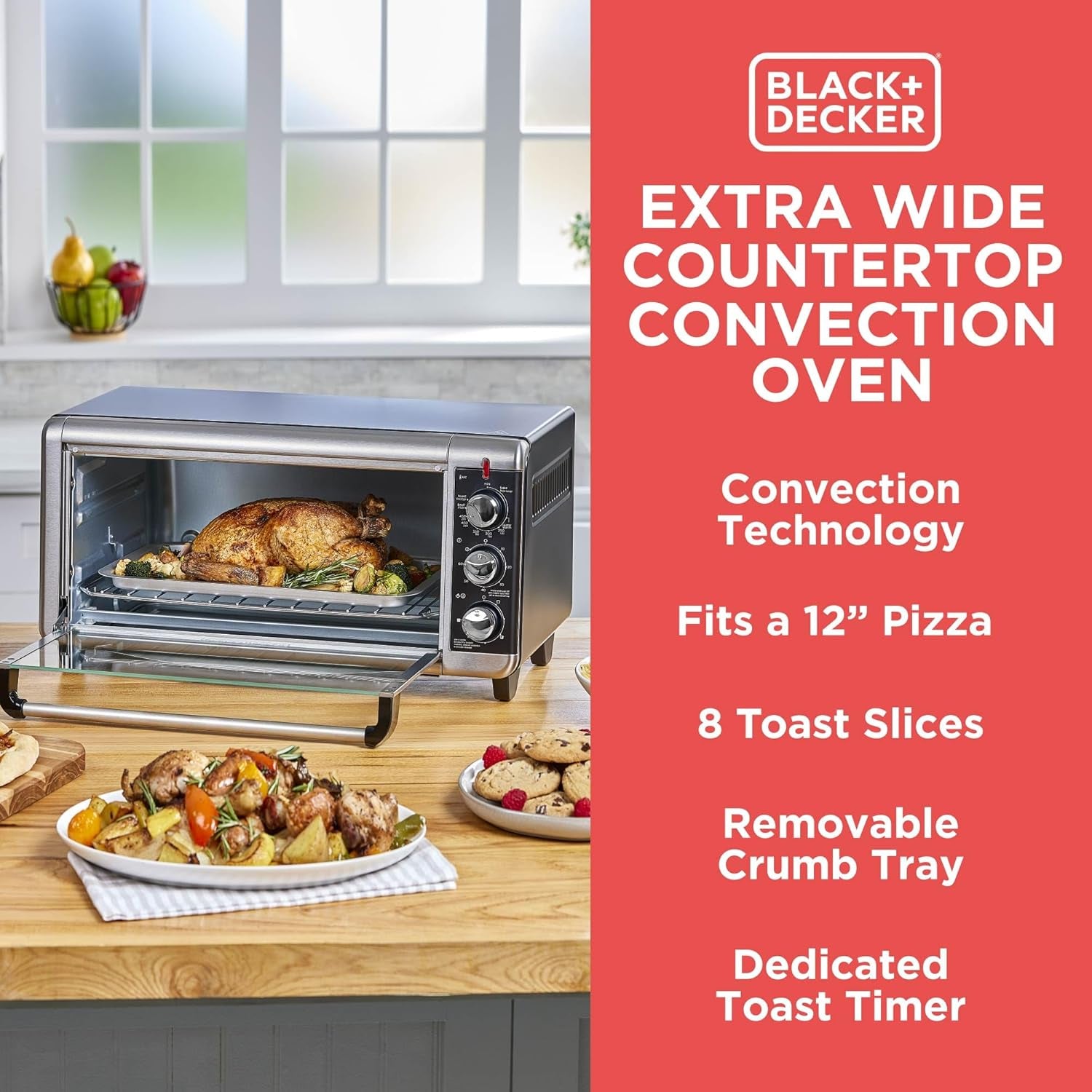 black-decker-to3250xsbd-8-slice-extra-wide-convection-countertop-toaster-oven-includes-bake-pan-broil-rack-toasting-rack-stainless-steel-black