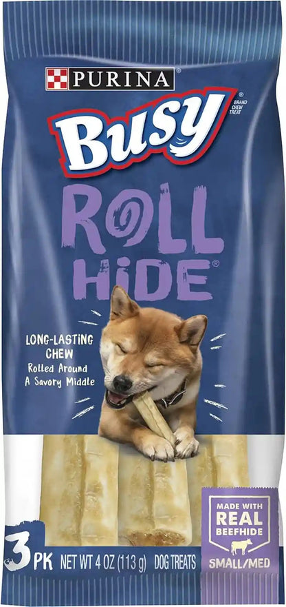 Purina Busy Rawhide Small/Medium Breed Dog Bones, Rollhide - 9 Ct. Pouch14