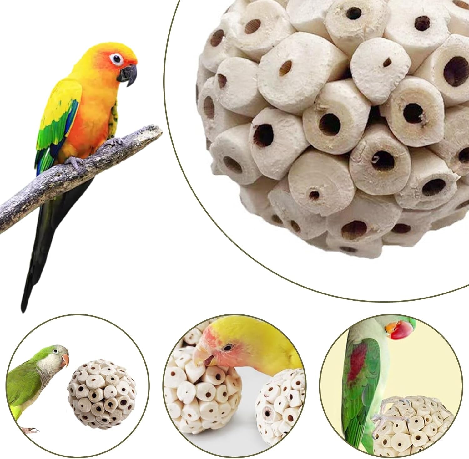 lwingflyer-6-pieces-sola-atta-ball-parrot-biting-toy-bird-chew-accessories-natural-sola-plant-material-for-birds-rabbits-hamsters-and-small-pets