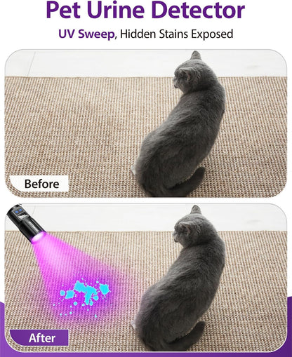 Black Light Flashlight,2N1 Uv＆White Light with LCD Display | 395Nm Blacklight and High Lumens White Light , Zoomable Design , for Pet Urine Detection, Home, Scorpions, Resin Curing, Leak2