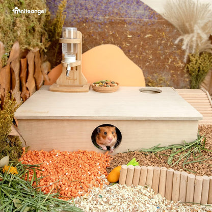 Niteangel Multi-Chamber Hamster House Maze: 2 Entrance 6 Rooms Maze Habitat | No-Disturb Removable Lid - Encourage Pets Hide and Explore Freely Hideout & Tunnel Maze Toys for Hamster Gerbils Mice Lemming5