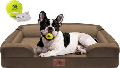 Waterproof Orthopedic Dog Bed for Extra Large Sized Dogs | Memory Foam Pet Bed Sofa with Bolster, Dog Couch with Washable Cover & Non-Slip Bottom, 42X30 Inch, Grey17