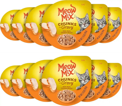 Meow Mix Seafood Favorites, Wet Food Variety Pack, 12 Cups12