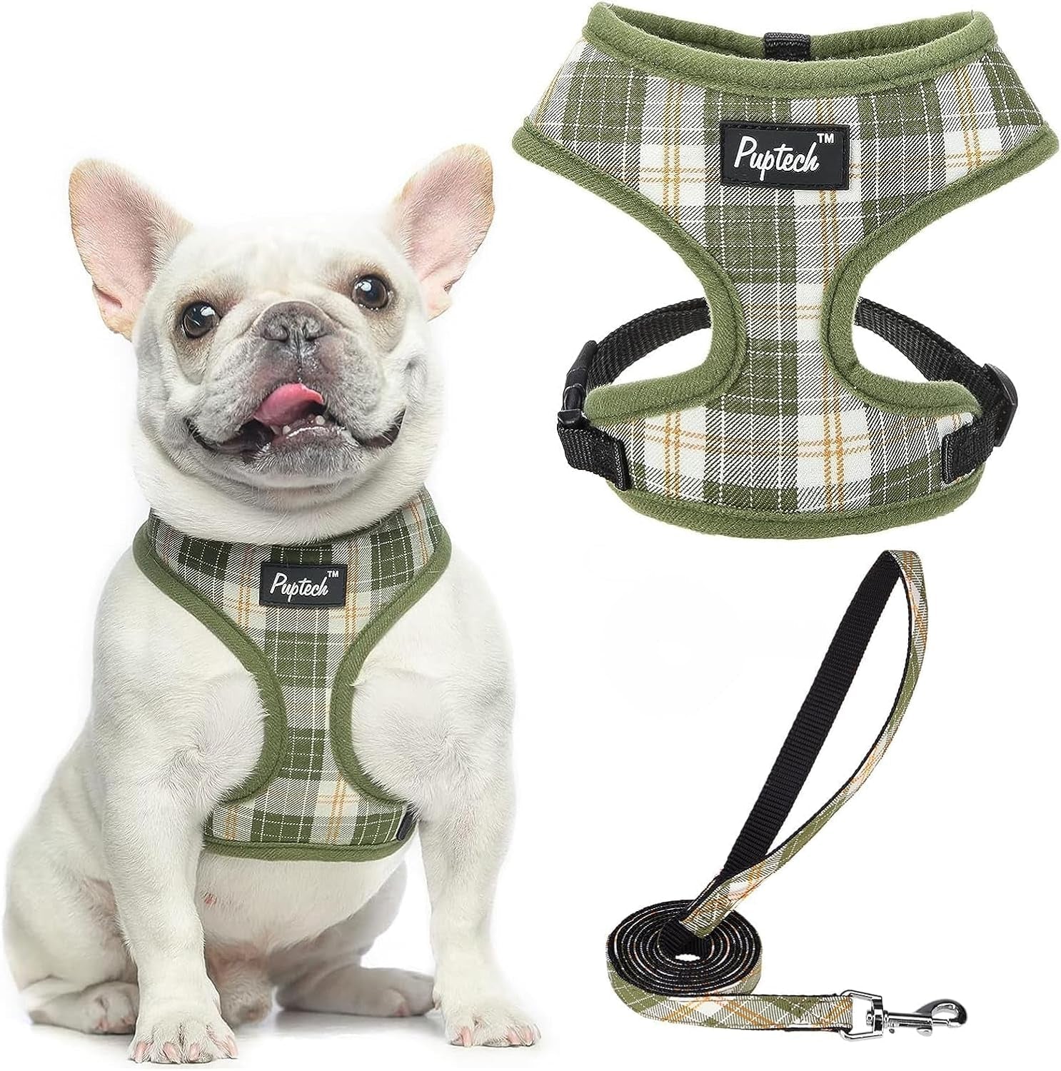 pupteck-soft-mesh-dog-harness-small-sized-and-leash-set-pet-puppy-cat-comfort-padded-vest-no-pull-harnesses-beige-s