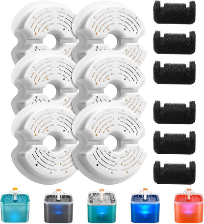 AONBOY Cat Water Fountain Filters, Suitable for AONBOY Pet Fountain F2, Cat Fountain Filters(8 Filters + 8 Sponges)8