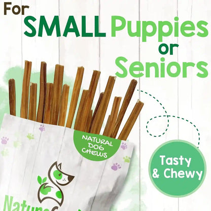 Nature Gnaws Extra Thin Bully Sticks for Small Dogs 5-6" (10 Count) - Long Lasting for Light Chewers and Puppies - Natural Beef Dog Chew Bones5